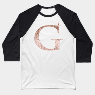 G rose gold glitter monogram letter Baseball T-Shirt